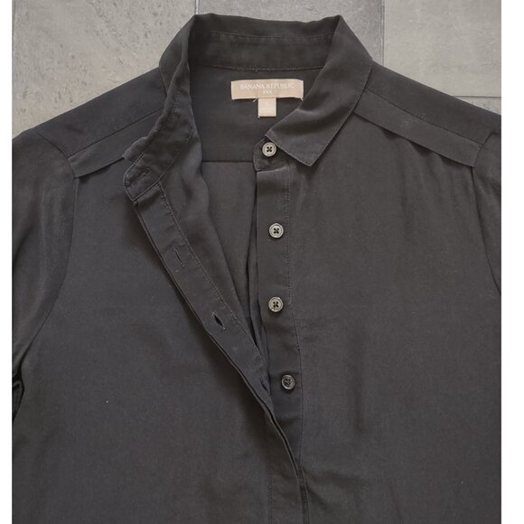 Banana Republic 100% silk shirt - black - S - Picture 6 of 10